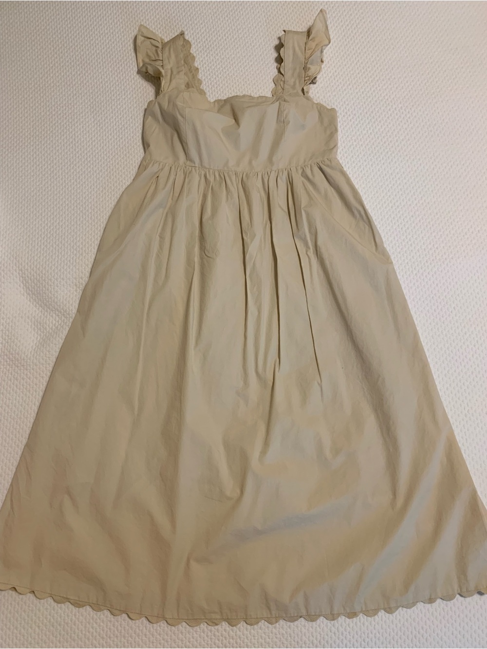 Listicle Cream Ruffle Strap Sundress